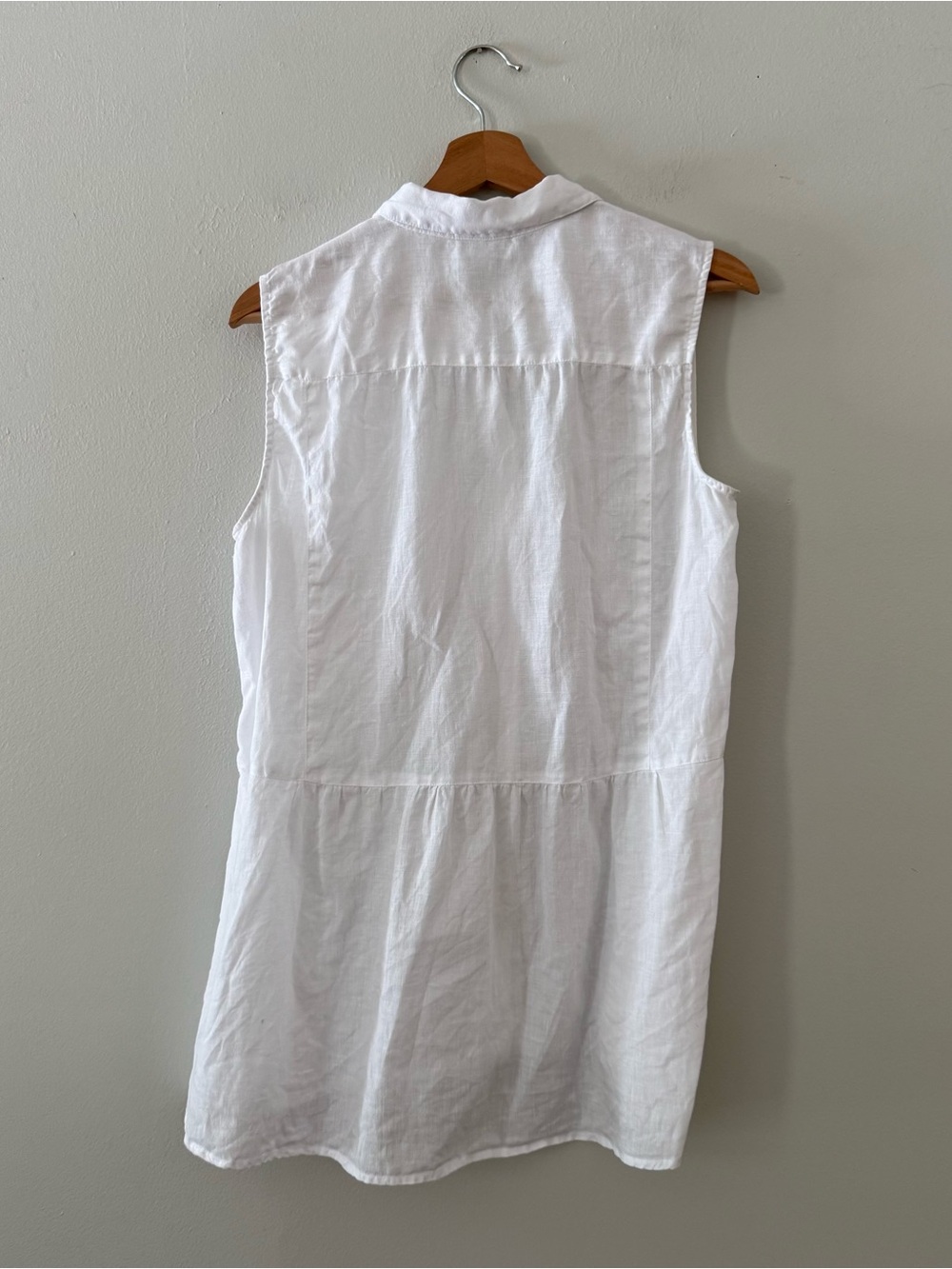 J. Jill love linen button front shirt white sleeveless Size Large. In great cond - Picture 2 of 3
